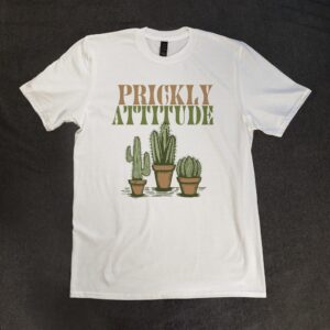 white t shirt with cactus